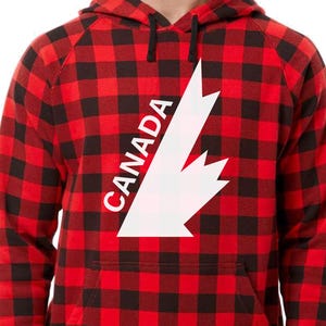 Team Canada 1987 Cup Hoodie Vintage Hockey Team 1987 Team Canada Red Plaid Sweatshirt Hockey Team Pullover Hoodie