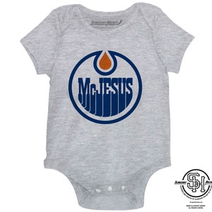 McJesus Hockey bodysuit Funny Hockey onesie by Slingshot Hockey