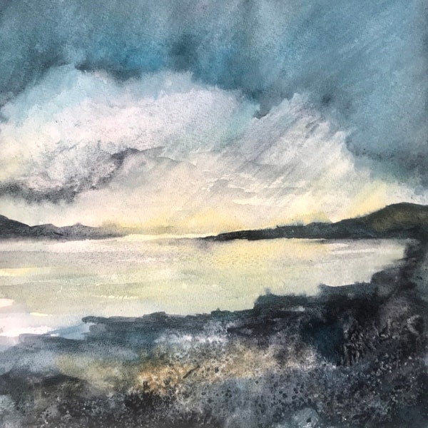 ABSTRACT SEASCAPE 2 original watercolour painting