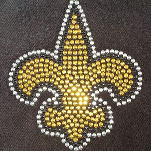 DIY New Orleans Fleur De Lis Rhinestone bling bling Heat transfer Design Motif Paper Decal 2.5x3 image 3