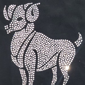 DIY Zodiac BÉLIER Sticker design bling bling strass Papier transfert thermique Hot Fix 9 x 6 1/8 po