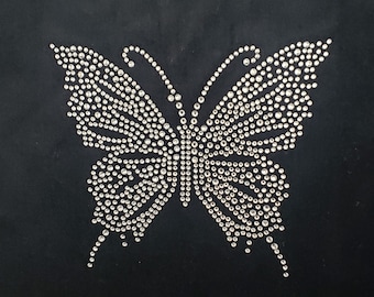 Rhinestone  solid crystal butterfly Design Decal for gift ,DIY,girlfriend,mom  size 5 2/8 x 4 1/8&quot;