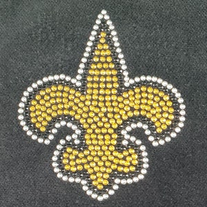 DIY New Orleans Fleur De Lis Rhinestone bling bling Heat transfer Design Motif Paper Decal 2.5x3 image 1