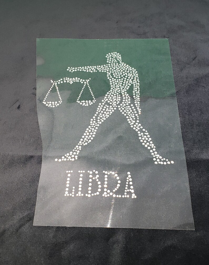 Libra Rhinestone DIY Zodiac LIBRA Bling Bling Rhinestone Design Decal Heat Hotfix ...