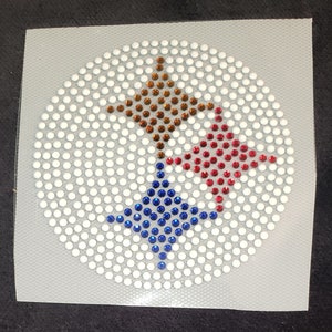 DIY Pittsburgh 3 Star  Rhinestone bling bling Heat transfer Design Motif Paper Decal  gift for girlfriend mom 2.5" Diameter