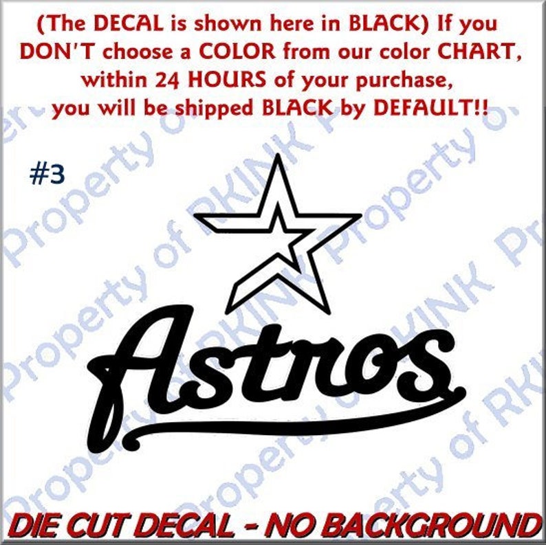 Houston ASTROS 3 Vinyl DECAL Car Truck Window Wall Office Etsy