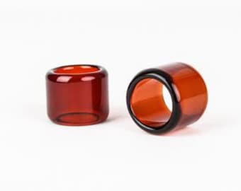 Mini Guitar Slide - "Root Beer", open ended, glass, available in two sizes