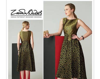 V1566 Vogue designer Zandra Rhodes dress sewing pattern