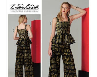 Pants and top sewing pattern Vogue V1572 Designer Zandra Rhodes