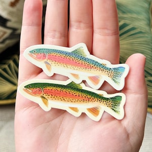 Rainbow Trout Sticker, Water Bottle Sticker, Gift For Fisherman, Vinyl Die Cut Sticker, Cute Fish Sticker, Laptop Decal, Aesthetic Sticker