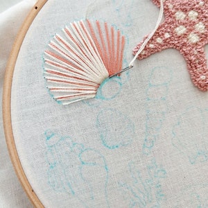 Seashell Embroidery Pattern, Intermediate Tutorial, Beach Hand ...