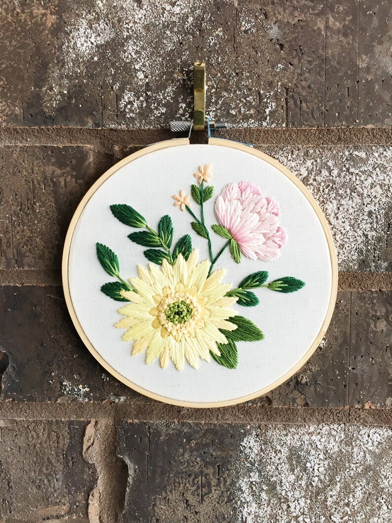 Gerbera Daisy Pattern Embroidery Download Digital Embroidery Etsy