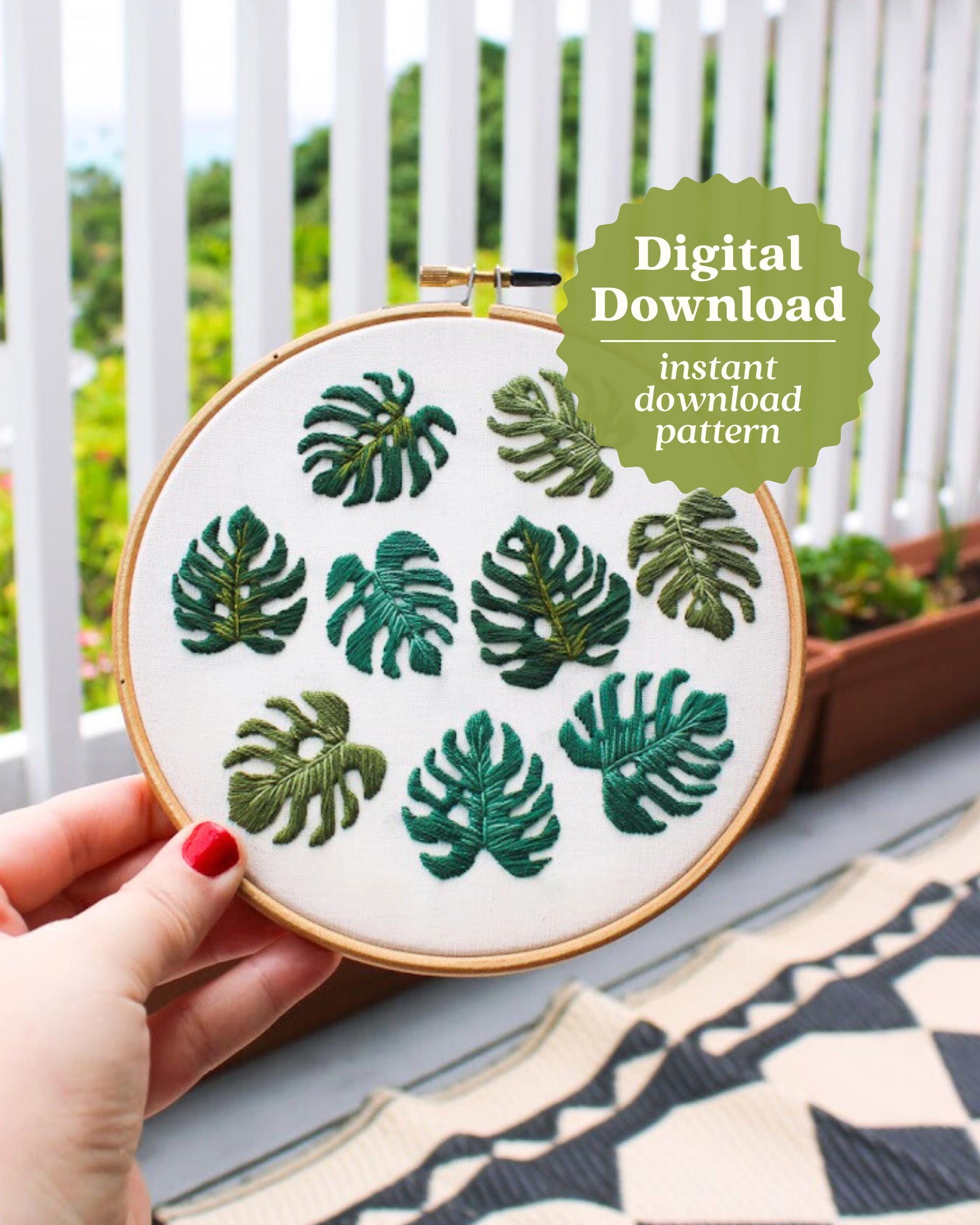 Monstera Embroidery Pattern, Plant Lover Embroidery, Cute Hawaii Craft,  Tropical Embroidery, House Plant Pattern, Trendy Christmas DIY Gift - Etsy