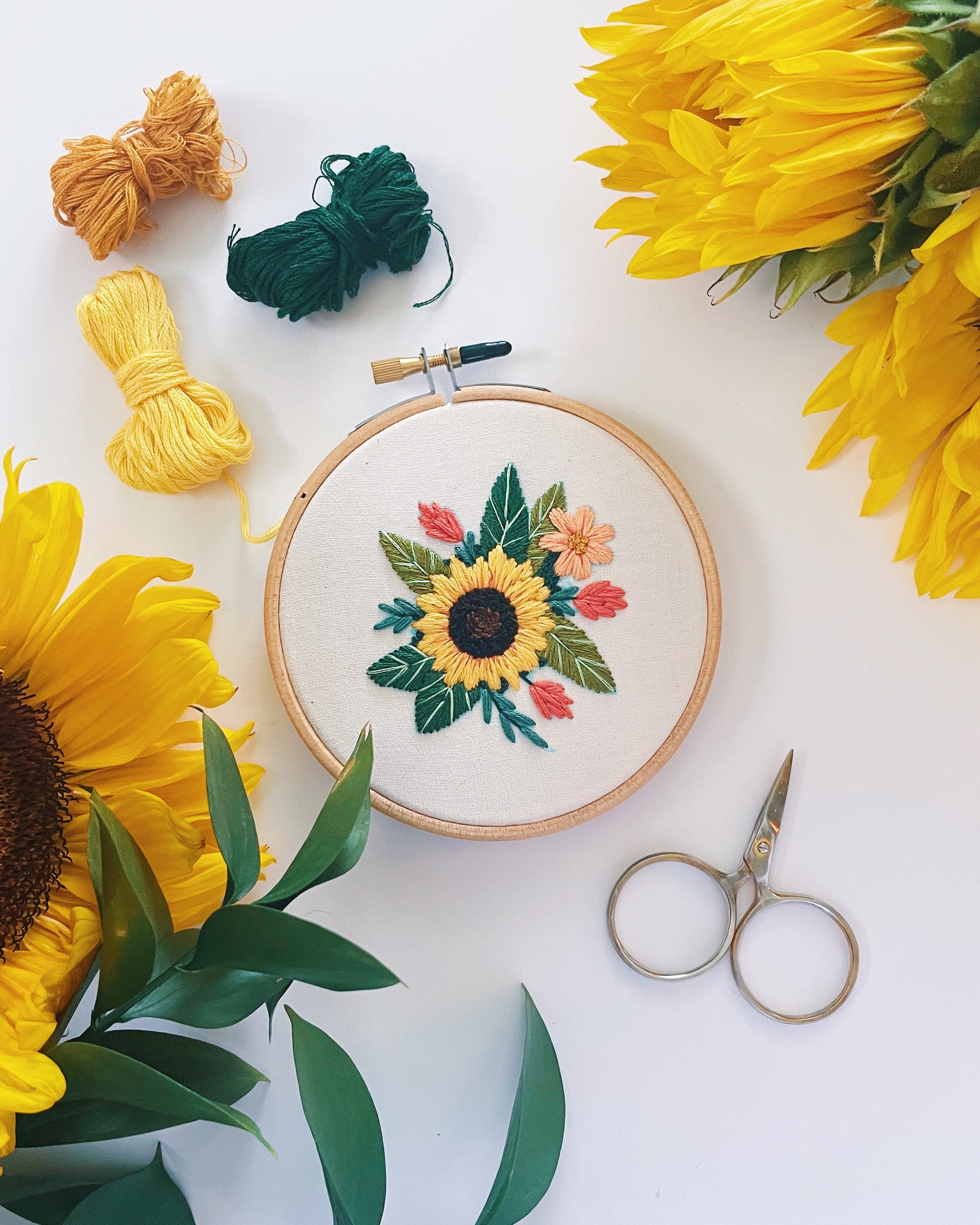 Sunflower Embroidery Pattern Digital Download Embroidery | Etsy