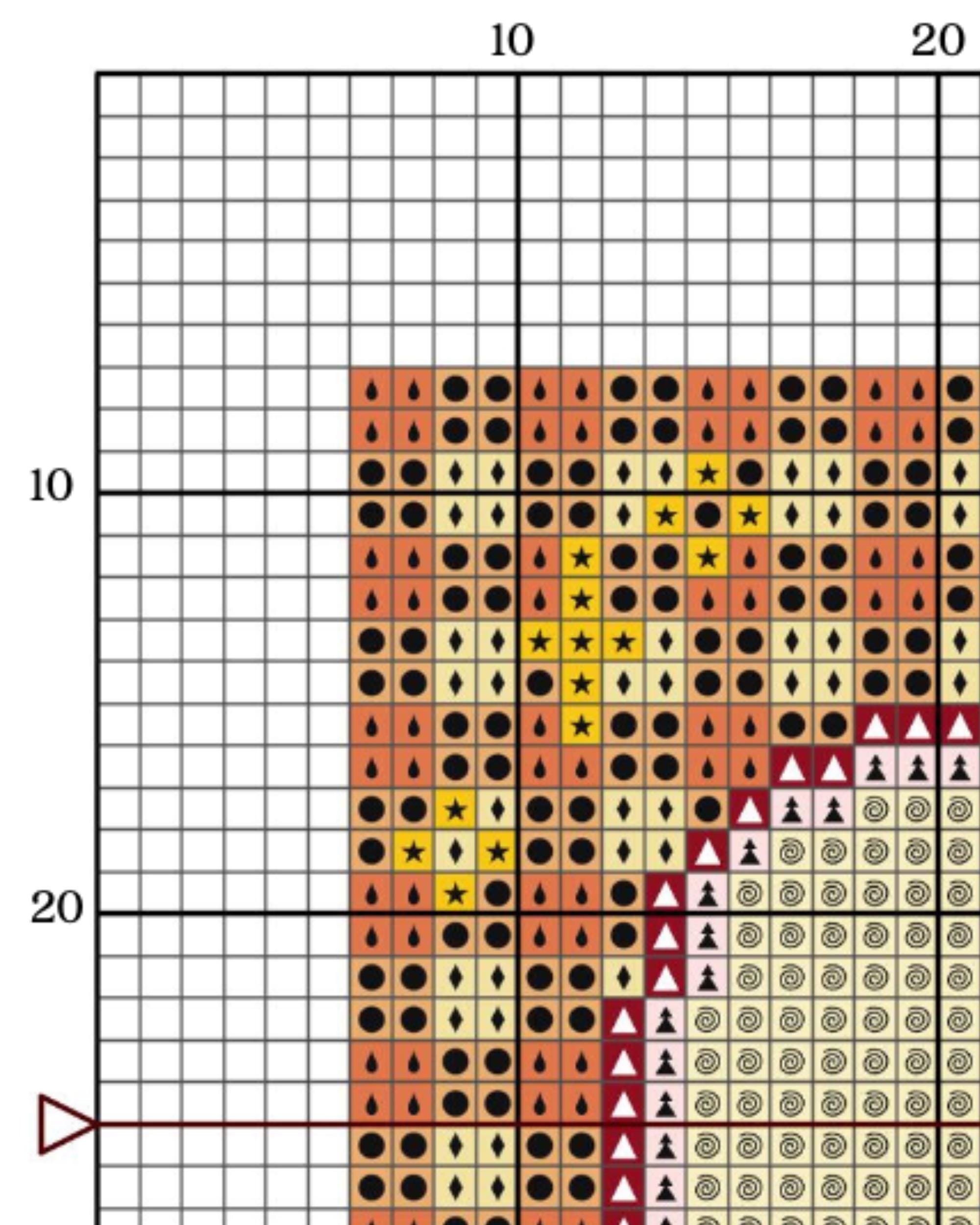Red Remarkable Apple Cross Stitch Pattern, Fantastic Fall X Stitch