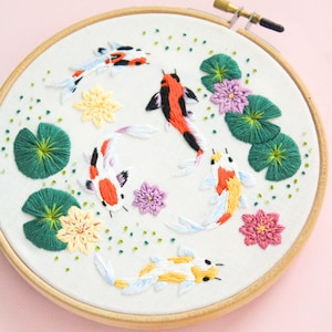 Koi Fish Embroidery Pattern, PDF Download Hand Embroidery, Summer Craft ...