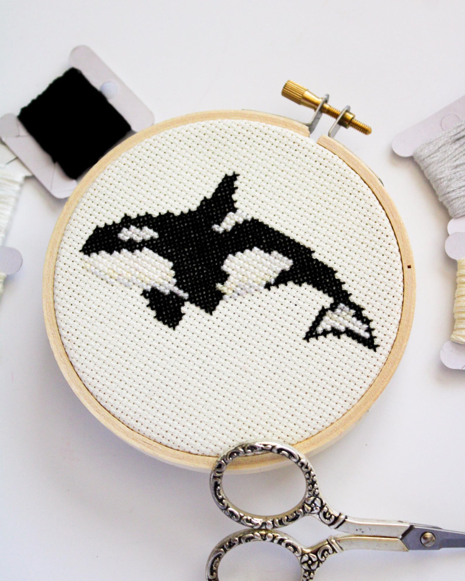 Orca Cross Stitch Pattern, Mini X Stitch, Ocean Cross Stitch, Sea Craft ...
