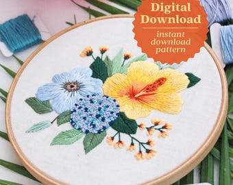 UND FLOWER RAISED EMBROIDERY TOPグリーン DIY Embroidery for Beginners / European Mesh Embroidery
