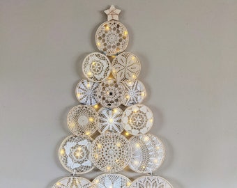 Custom Order Vintage Doily Christmas Tree - PM artist to order