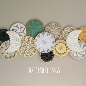 Custom Order Large Doily Basket Wall with Moons Special Order, Each one Unique. PM Artist before you order image 7