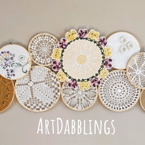 Custom Order Large Doily Basket Wall with Moons Special Order, Each one Unique. PM Artist before you order image 8