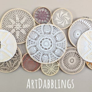 Custom Order Large Doily Basket Wall with Moons Special Order, Each one Unique. PM Artist before you order image 5