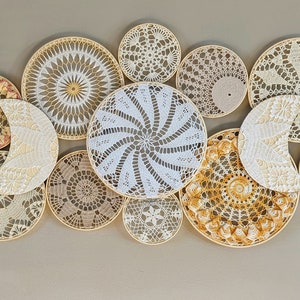 Custom Order Large Doily Basket Wall with Moons Special Order, Each one Unique. PM Artist before you order image 9