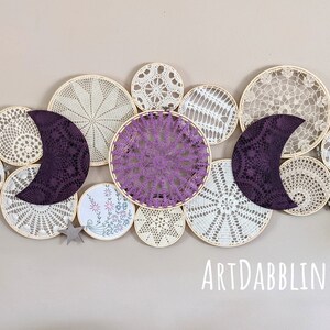 Custom Order Large Doily Basket Wall with Moons Special Order, Each one Unique. PM Artist before you order image 10