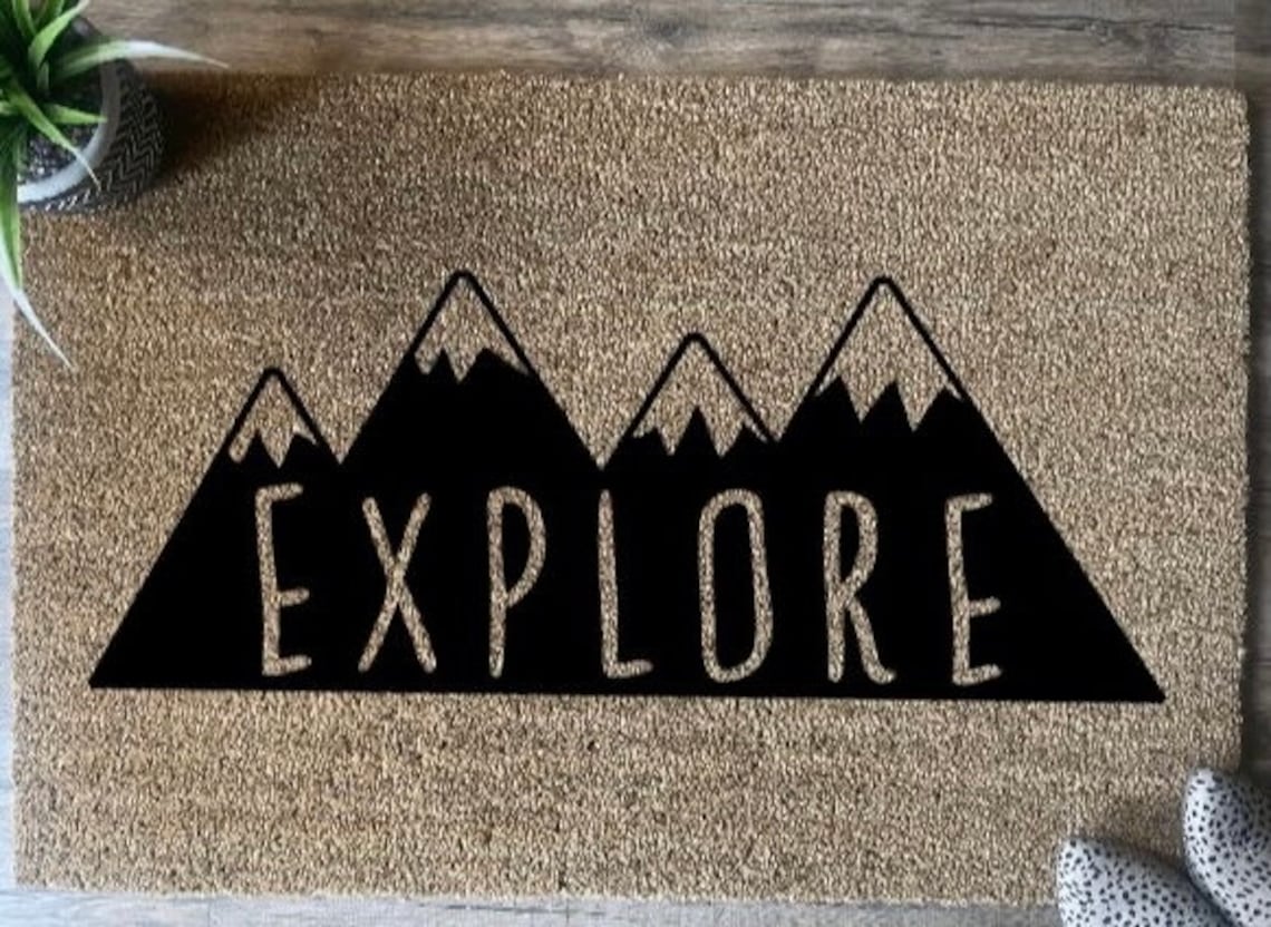 Explore Mountains Adventure doormat home decor mat Etsy