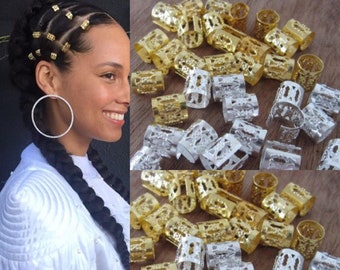 FREE UK DELIVERY 25 Gold Adjustable Hair Cuff/Bead for Dreadlocks Box braids cornrows and plaits