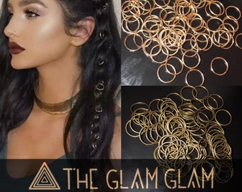 FREE UK DELIVERY 25 Gold Hair Rings for Dreadlocks Box braids cornrows and plaits