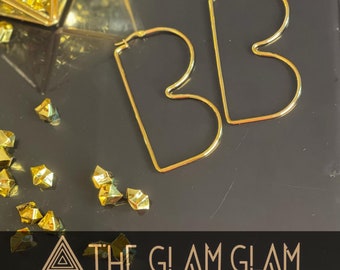 Ladies Gold ‘B’ Initial Earrings Gift Women’s Fashion Trendy Glam