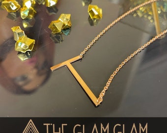 Ladies Rose Gold ‘T’ initial necklace