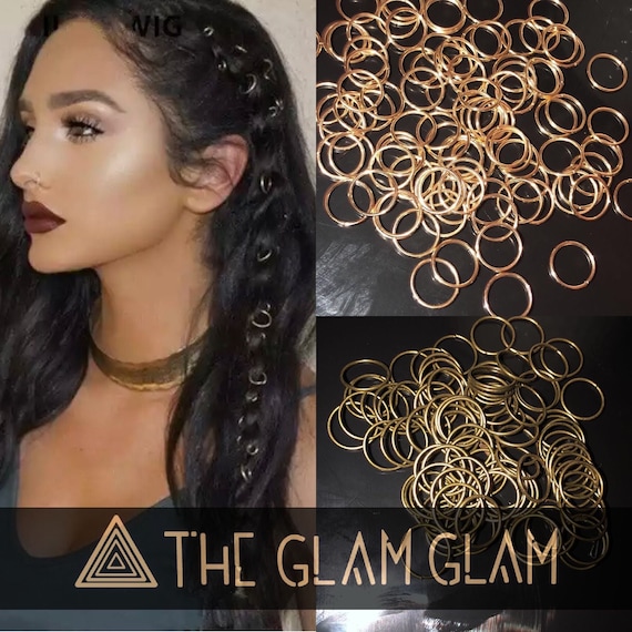 FREE UK DELIVERY 25 Gold Hair Rings for Dreadlocks Box braids cornrows and plaits