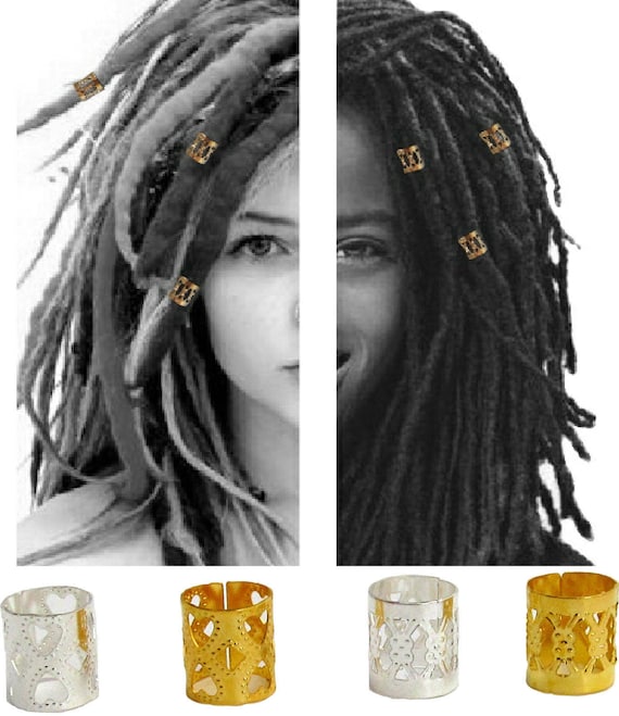 25 Gold Or Silver Adjustable Hair Cuff Bead For Dreadlocks Box Etsy