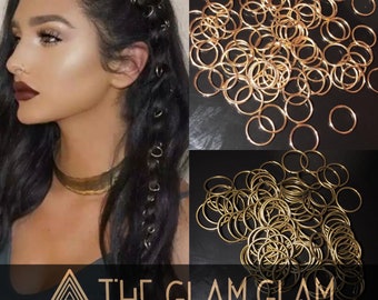 50x Dreadlock Beads Hairpin Hoop Ring DIY Updo Hair Accessories Punk Style UK 