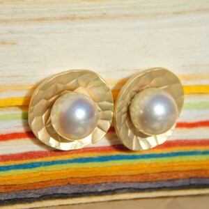 6.8mm Pastel Blue Akoya Pearl Post Earrings |  AAA | Round | Matte Finish Sterling Silver | AAA | Post Earrings | Japanese Saltwater