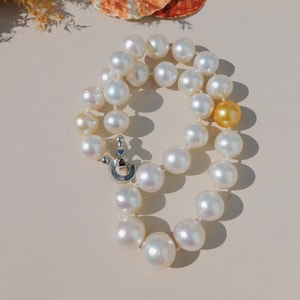 White South Sea Pearl Necklace | 14-17.7mm | Australian South Sea Pearl | Near Round | AA-AAA | 19 Inches | Saltwater Pearl Necklace