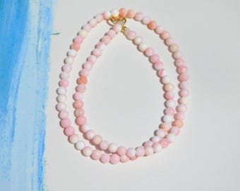 Baby Pink Queen Conch Shell Necklace: Solid 18K Gold Clasp, 15.5 Inch, Shell Necklace