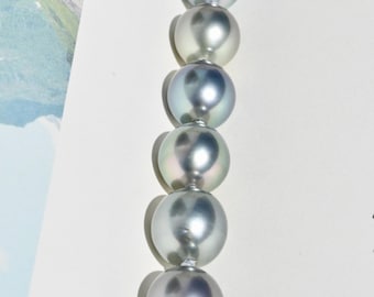 Blue Green Gray Tahitian Pearl Bracelet: Sterling Sliver Clasp, AAA, Fit 6.25 to 6.5 Inches Wrist