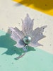 Rhinestone Maple Leaf Tahitian Pearl Brooch | AAA | Blue Gray | Bustier Pin | Brooch Pin | Black Pearl | South Sea Pearl Brooch 