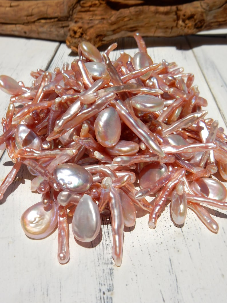 BOLD Necklace Statement Necklace 44 inches Stick Pearl Necklace Ready to Ship Beach Wedding Biwa Pearl Necklace Keshi