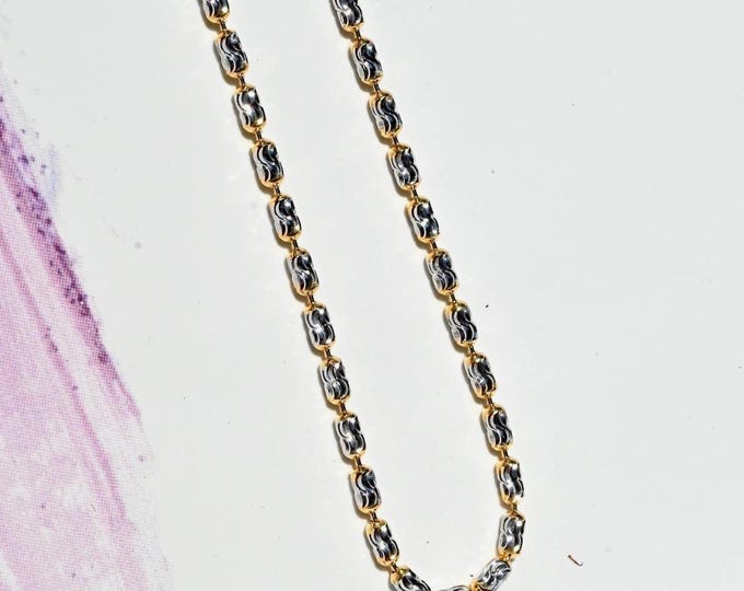 Two-Tone Diamond-Cut Sterling Silver Adjustable Chain: 24'' or 28'' , 2mm thickness