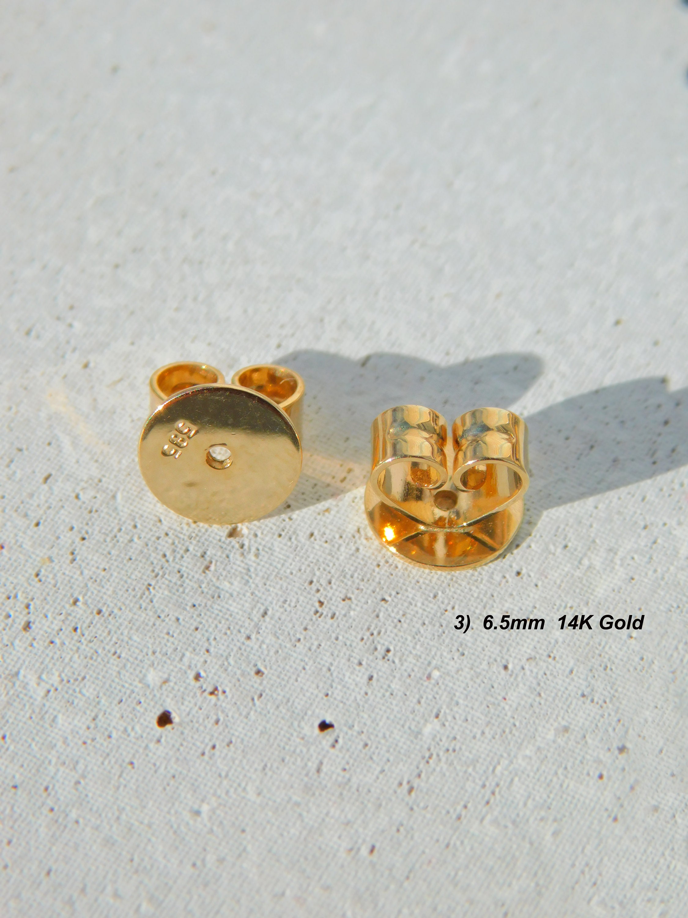 14K Yellow Gold (1 Gram) 8mm Earring Stabilizer Backs for Heavy Earrings by SuperJeweler