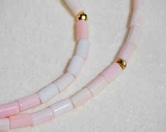 Baby Pink Queen Conch Shell Necklace: Solid 18K Gold, Thin Layering Necklace