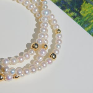 Tiny Freshwater Pearl Necklace | 3-4.5mm | AAA+ | Adjustable | Gold Filled | Tiny Pearl Necklace | Layering | Stacking | White Pearls