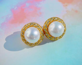 11mm Freshwater Pearl Earrings | Cluster Stud Earrings | Vermeil | Gold Plated Over Silver | AAA | Vintage Inspired | Cluster Earrings | CZ
