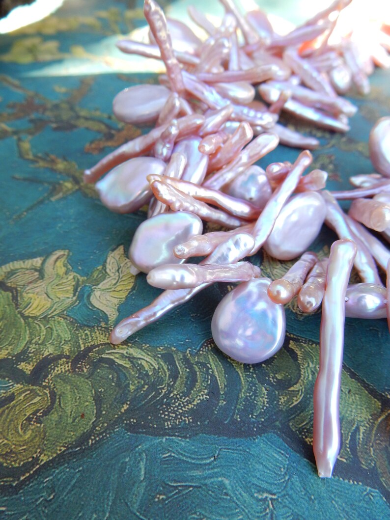 BOLD Necklace Statement Necklace 44 inches Stick Pearl Necklace Ready to Ship Beach Wedding Biwa Pearl Necklace Keshi