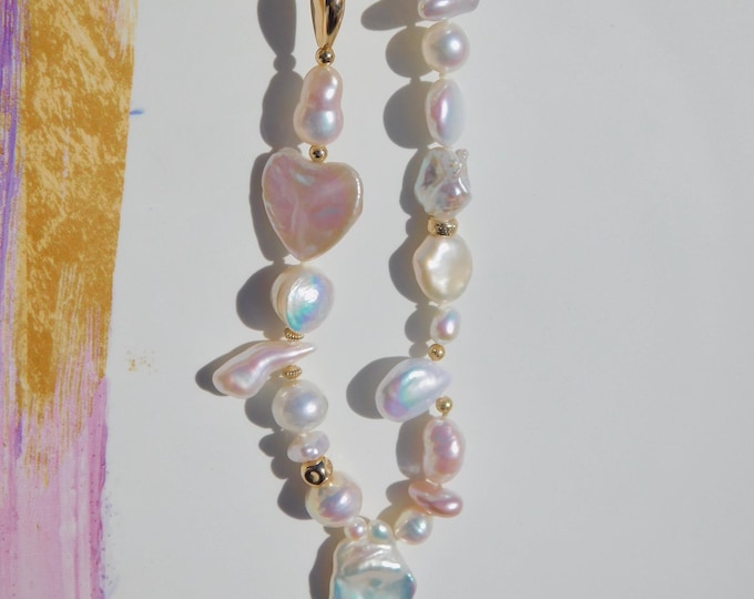 Super Luster Baroque Pearl Necklace | Gold Filled Toggle Clasp | 17.75 Inches |   Beyond AAA | Stacking | Layering | AAA+ | Keshi Pearls