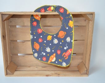 Bib with planets and rockets